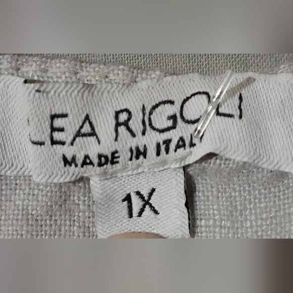 Lea Rigoli Women's Dress Italian Linen Gray Stretch Panels Pockets Plus Size 1XL - Picture 5 of 7